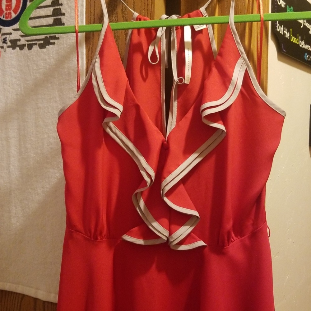 Lauren Conrad Halter Ruffle A-Line Dress
